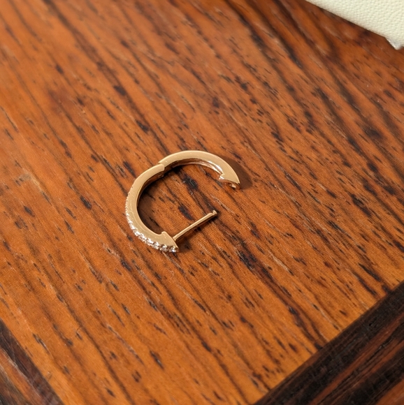 BVLA diamond clicker hoop, rose gold, 9/32" - Picture 5 of 5